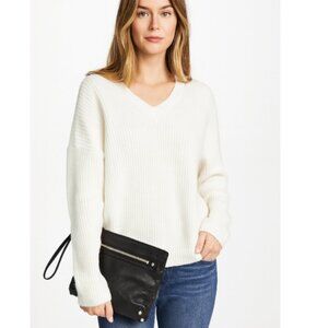 Club Monaco Black Buttery Soft Leather Clutch Purse